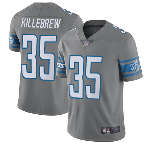 Detroit Lions Limited Steel Men Miles Killebrew Jersey NFL Football #35 Rush Vapor Untouchable